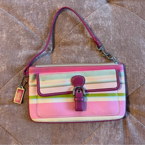 Coach Soho Striped Purse and Matching Wristlet - Picture 10 of 12